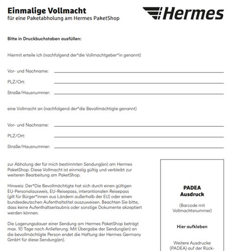 vollmacht paket annehmen hermes|hermes vollmacht formular pdf.